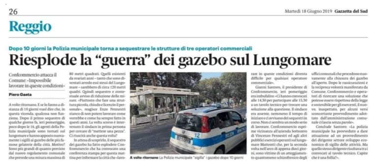 Reggio Calabria, chiusi i gazebo sul lungomare Falcomatà 1